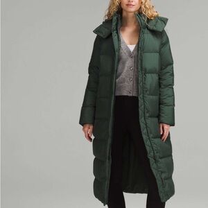 Lululemon Green Wunder Puff Jacket Long
